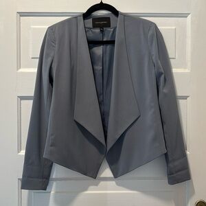 Banana Republic Factory Drape Front Collarless Blazer, Grey